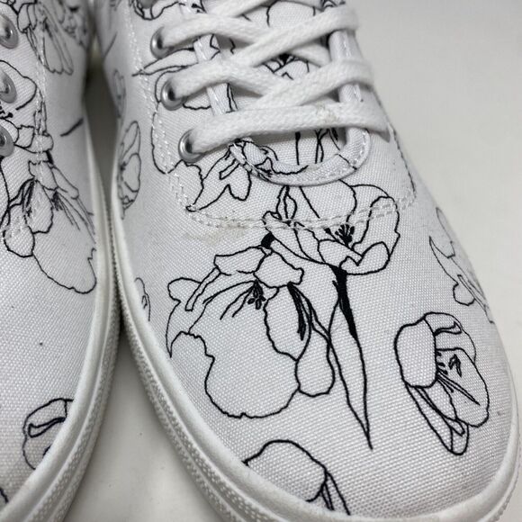 Keds Alley Breezie White and Black Hand Drawn Print Sneakers Size 10 WF66863 - Picture 9 of 14